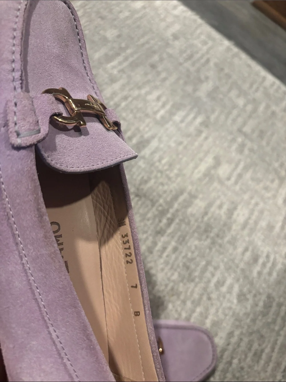 Salvatore Ferragamo Lilac Suede Horsebit Loafers size 7